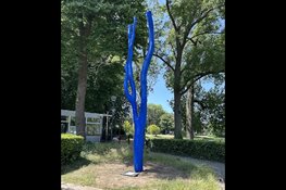 Blauwe boom in Wilhelminapark vraagt aandacht voor psychisch lijden